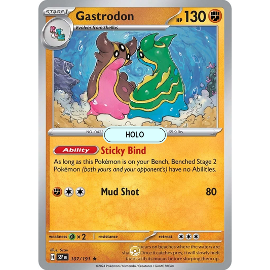 [ENG] Pokemon SV08 Surging Sparks: 107/191 Gastrodon [Fighting] [R - Rare] (Foil)