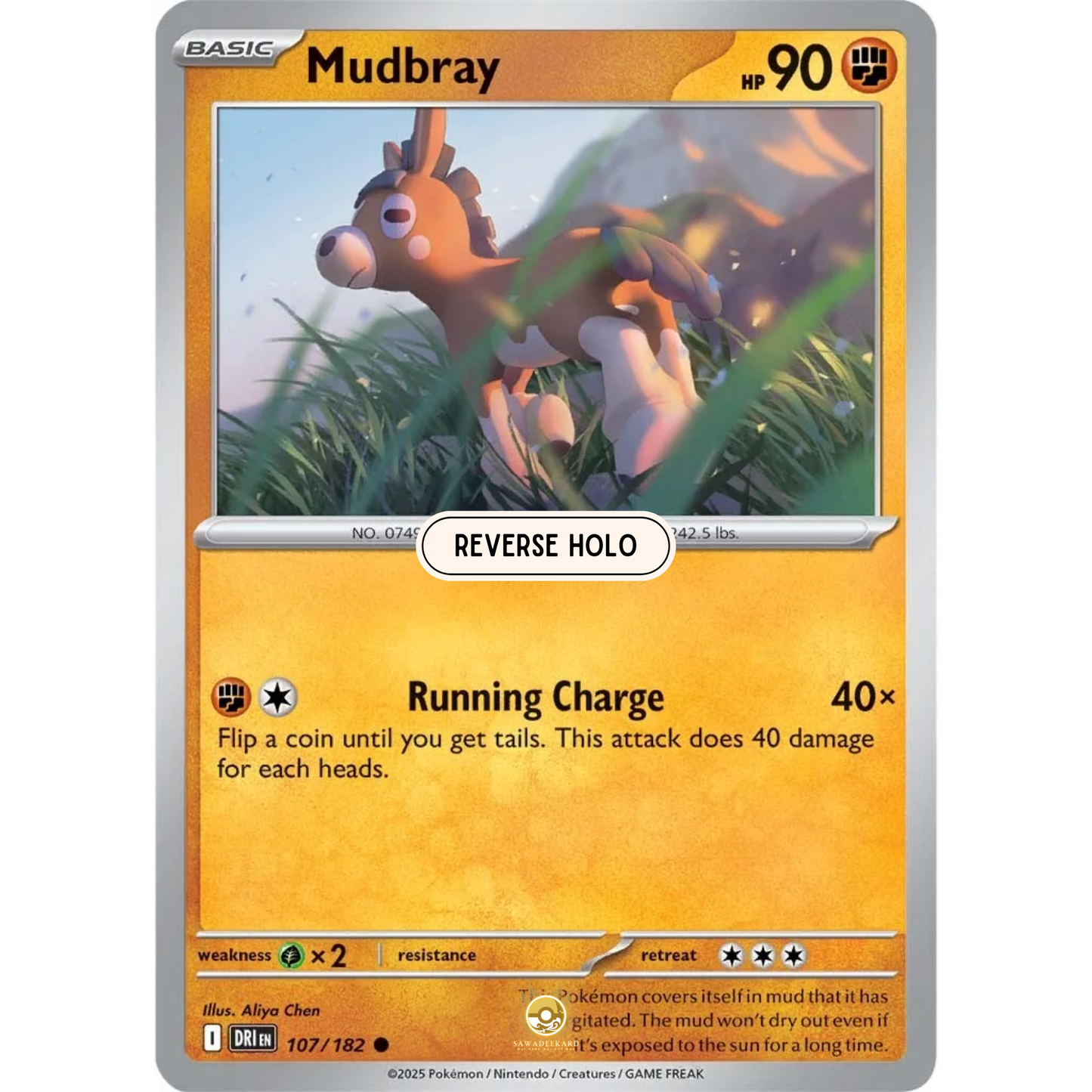 [ENG] Pokemon SV10 Destined Rivals: 107/182 Mudbray [Fighting] [C - Common] (Reverse Holo)