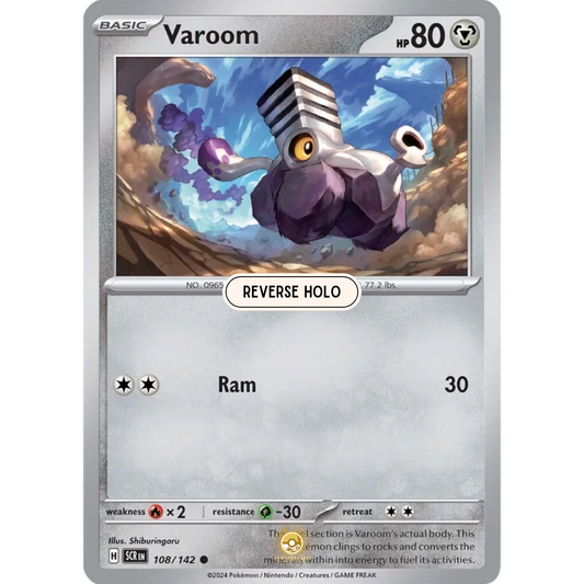 [ENG] Pokemon SV07 Stellar Crown: 108/142 Varoom [Metal] [C - Common] (Reverse Holo)