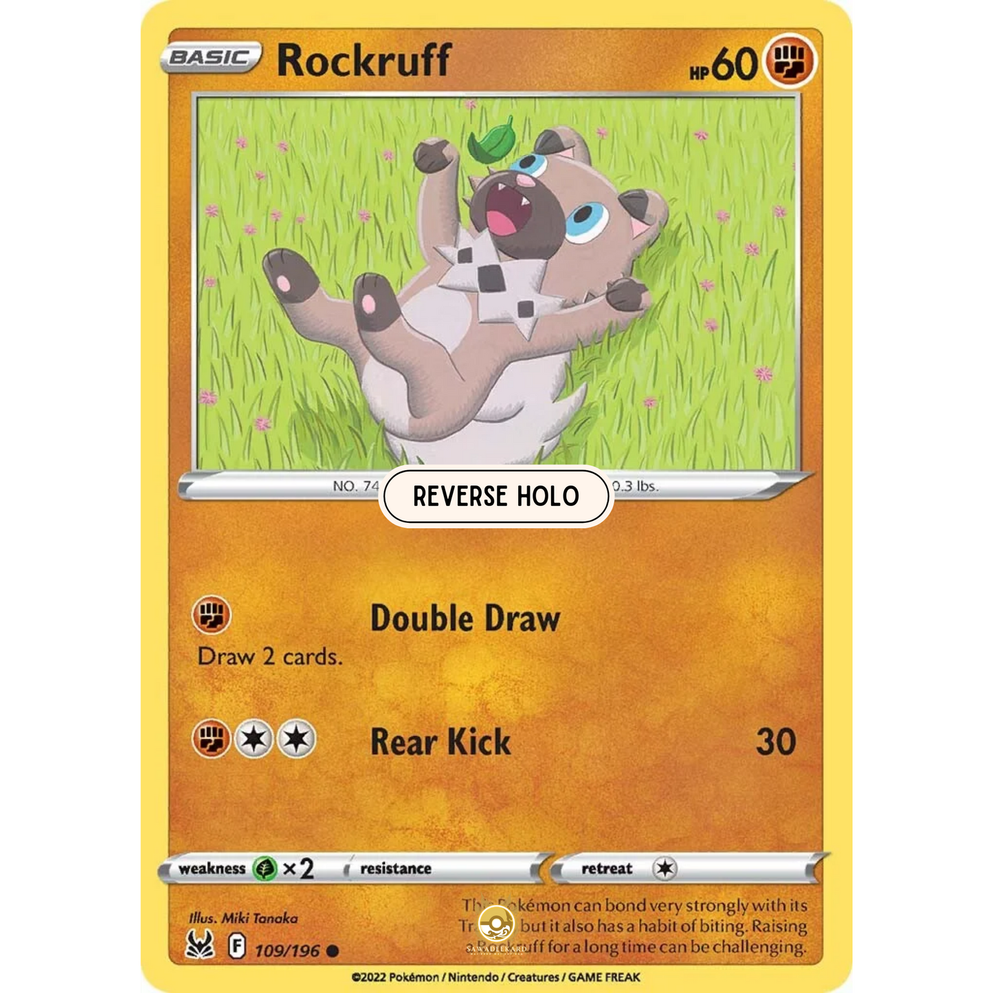 [ENG] SWSH 11 Lost Origin: 109/196 Rockruff C (Reverse Holo)