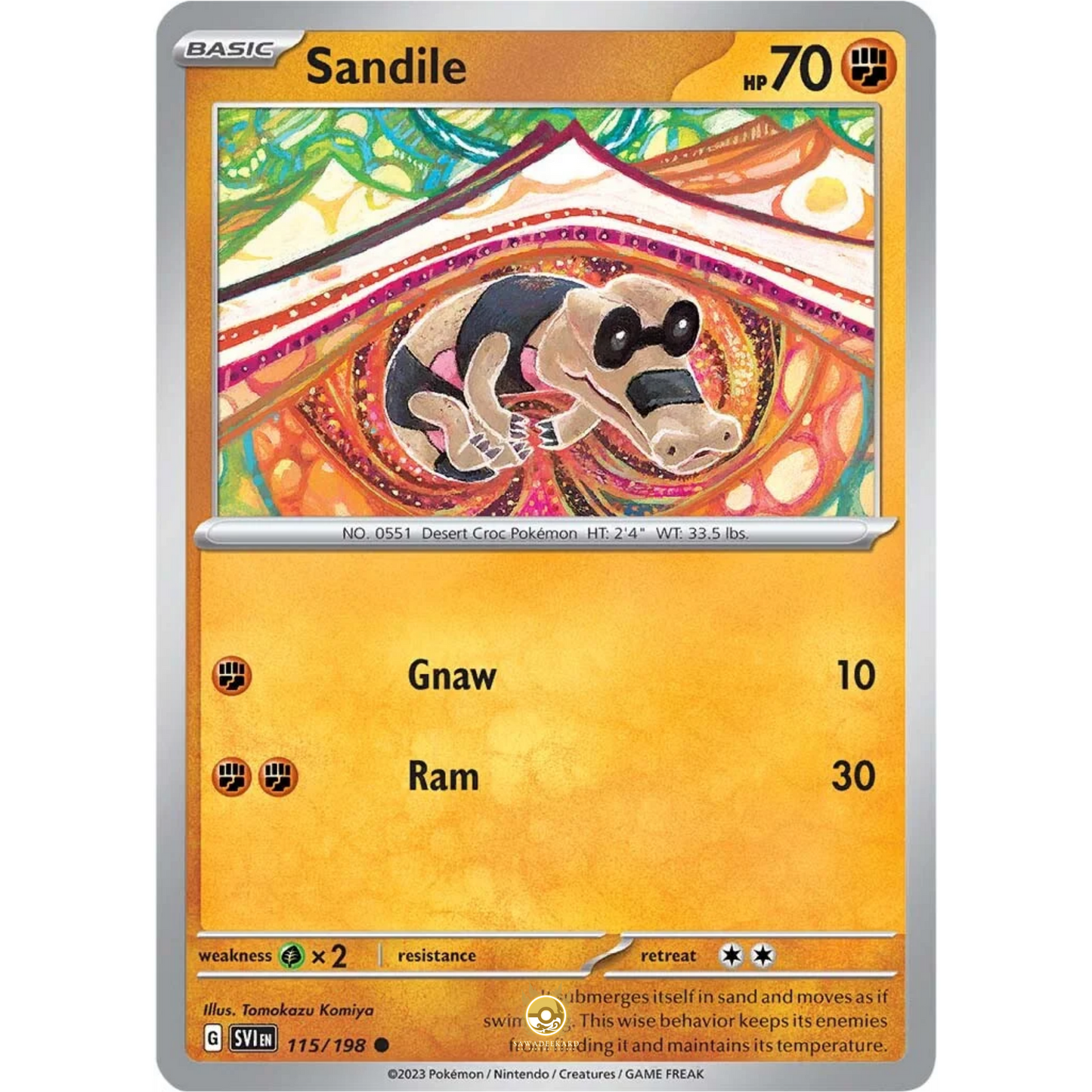 [ENG] SV01 Scarlet Violet Base Set: 115/198 Sandile C (Non-Foil)