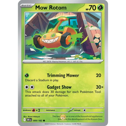 [ENG] Pokemon SV10 Destined Rivals: 009/182 Mow Rotom [Grass] [C - Common] (Non-foil)