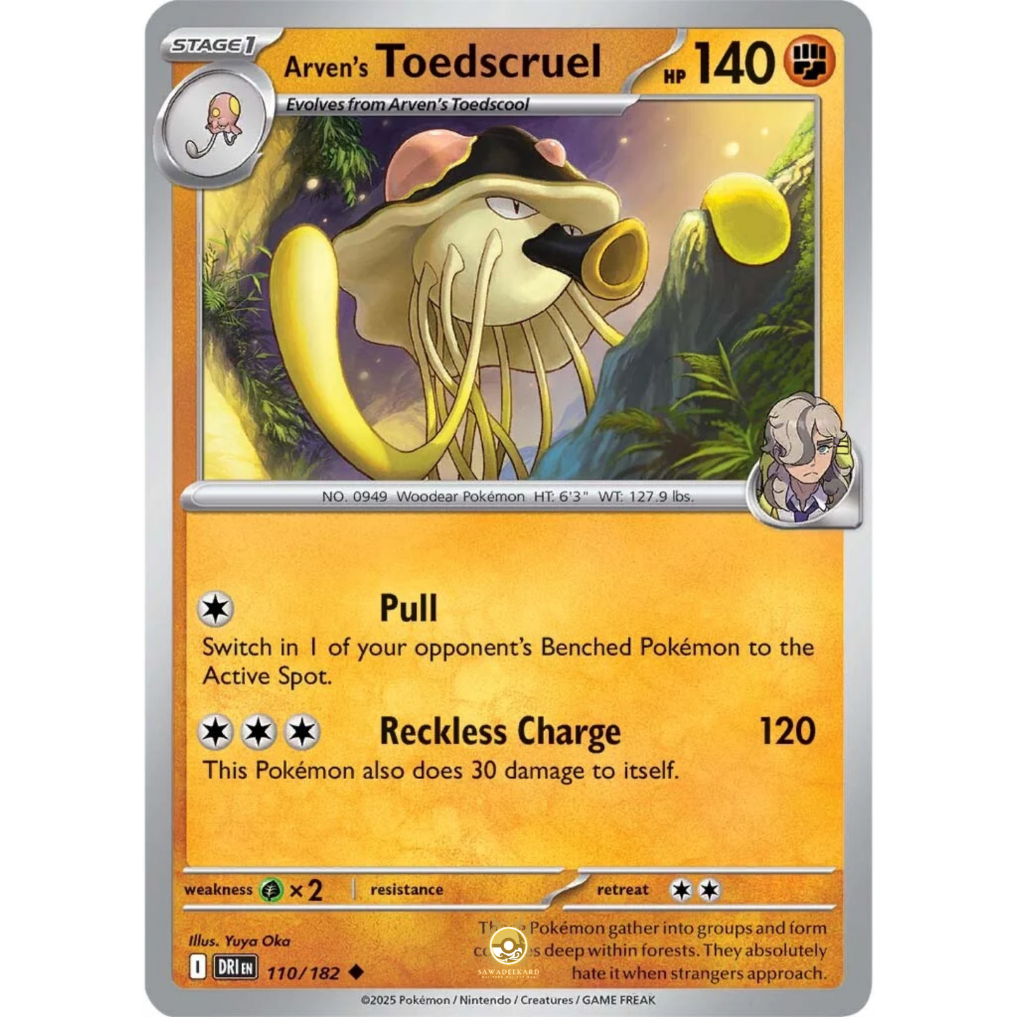 [ENG] Pokemon SV10 Destined Rivals: 110/182 Arven's Toedscruel [Fighting] [U - Uncommon] (Non-foil)
