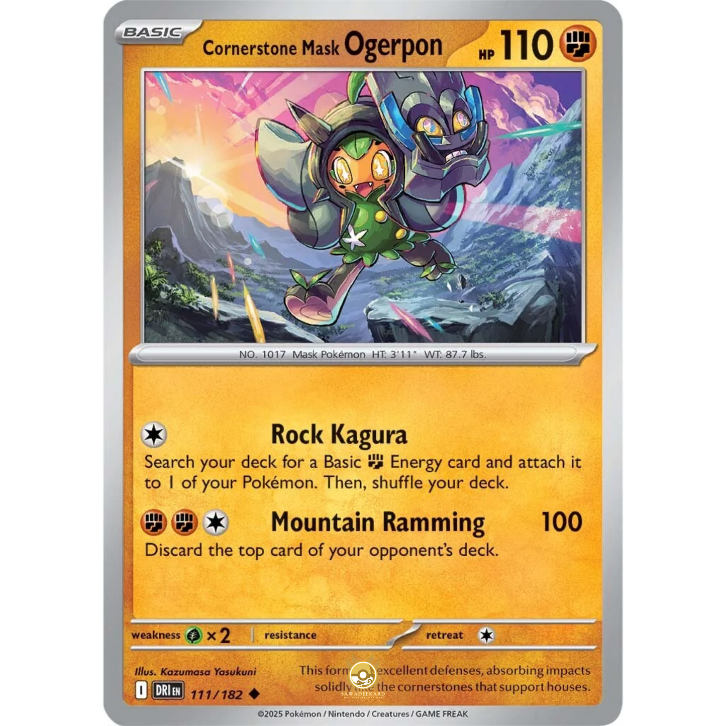 [ENG] Pokemon SV10 Destined Rivals: 111/182 Cornerstone Mask Ogerpon [Fighting] [U - Uncommon] (Non-foil)