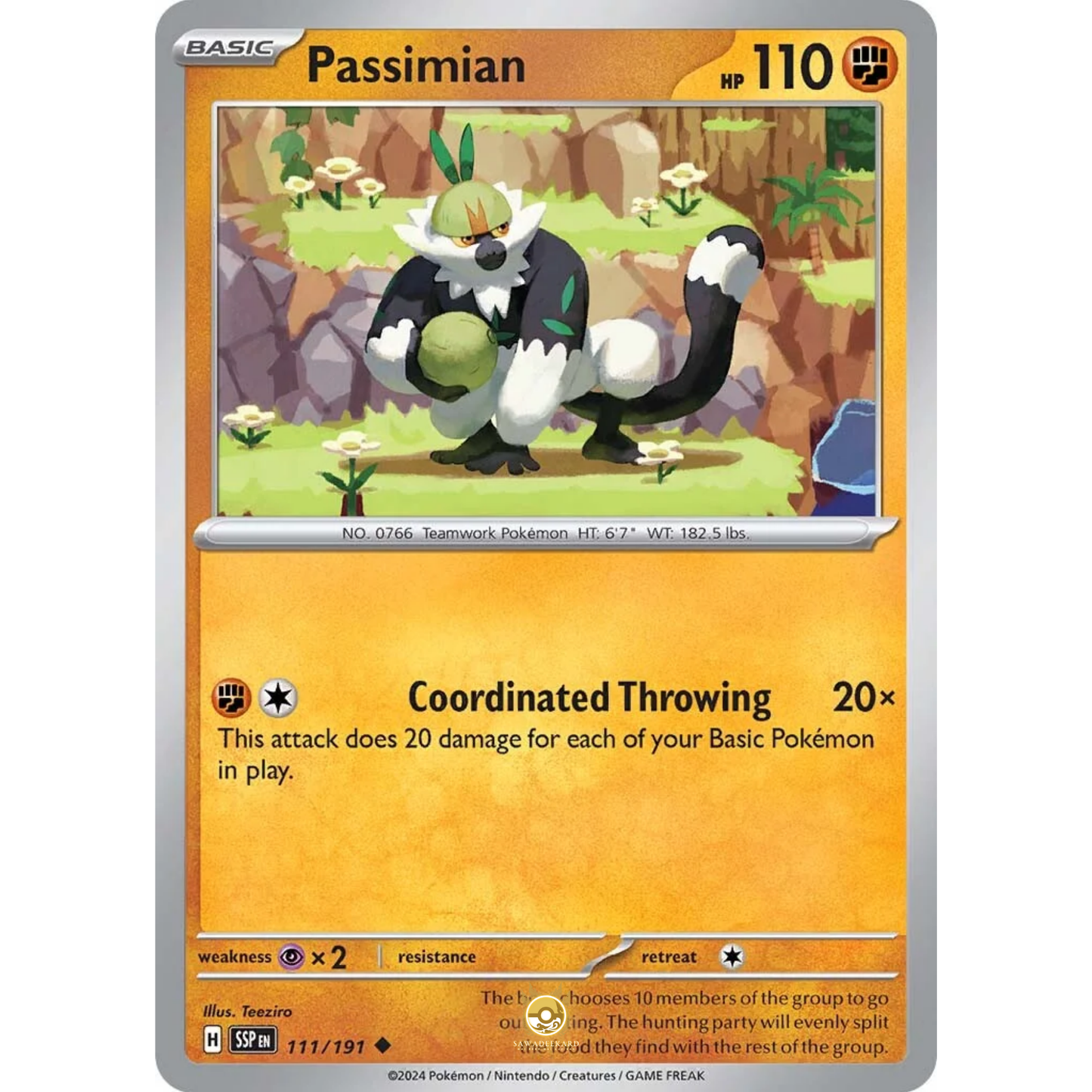 [ENG] Pokemon SV08 Surging Sparks: 111/191 Passimian [Fighting] [U - Uncommon] (Non-foil)