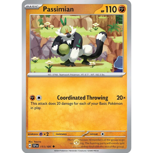 [ENG] Pokemon SV08 Surging Sparks: 111/191 Passimian [Fighting] [U - Uncommon] (Non-foil)