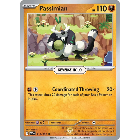 [ENG] Pokemon SV08 Surging Sparks: 111/191 Passimian [Fighting] [U - Uncommon] (Reverse Holo)
