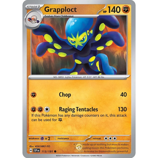 [ENG] Pokemon SV08 Surging Sparks: 113/191 Grapploct [Fighting] [C - Common] (Non-foil)