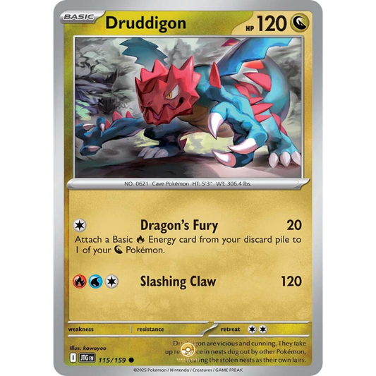 [ENG] Pokemon SV09 Journey Together: 115/159 Druddigon [Dragon] [C - Common] (Non-foil)
