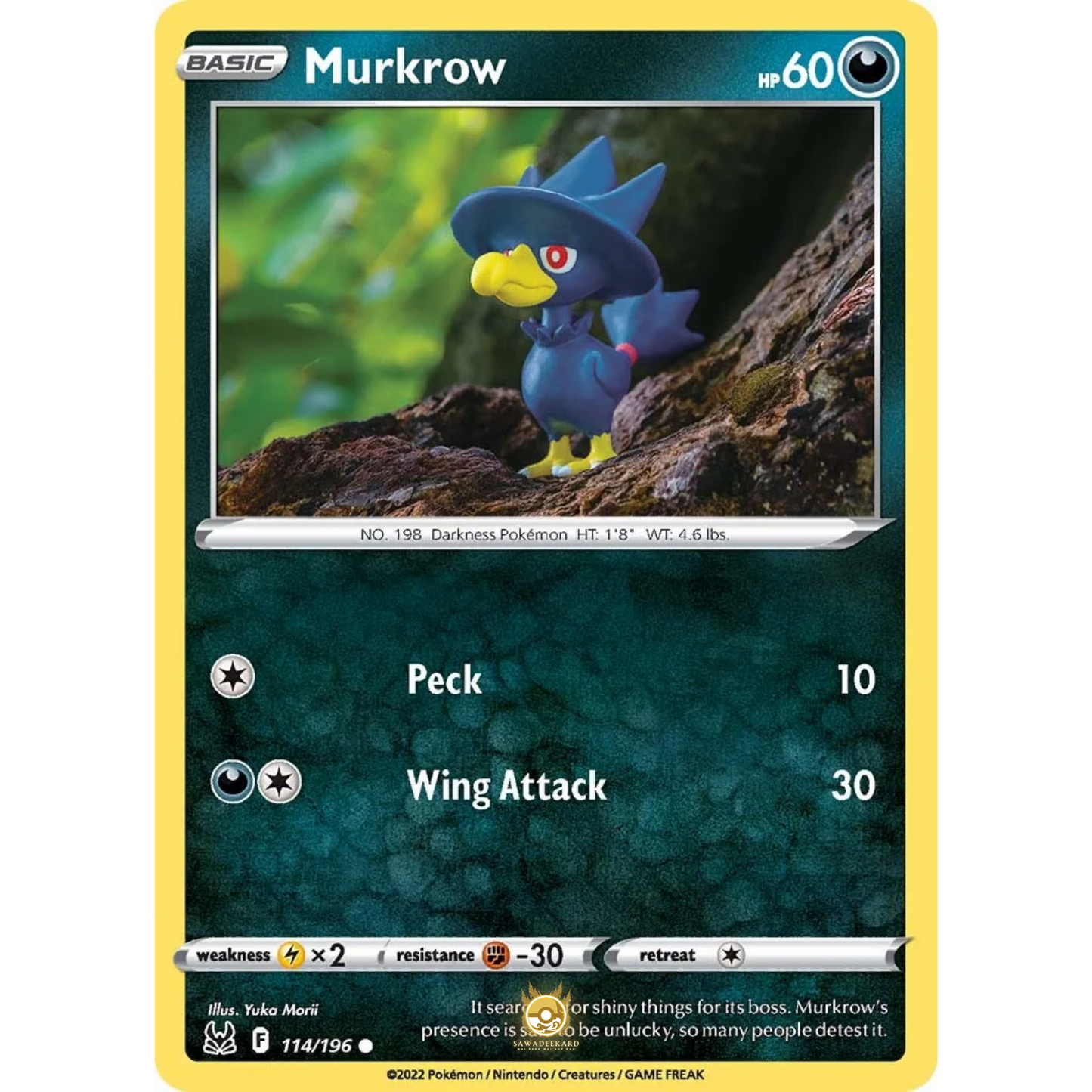 [ENG] SWSH 11 Lost Origin: 114/196 Murkrow C (Non-Foil)