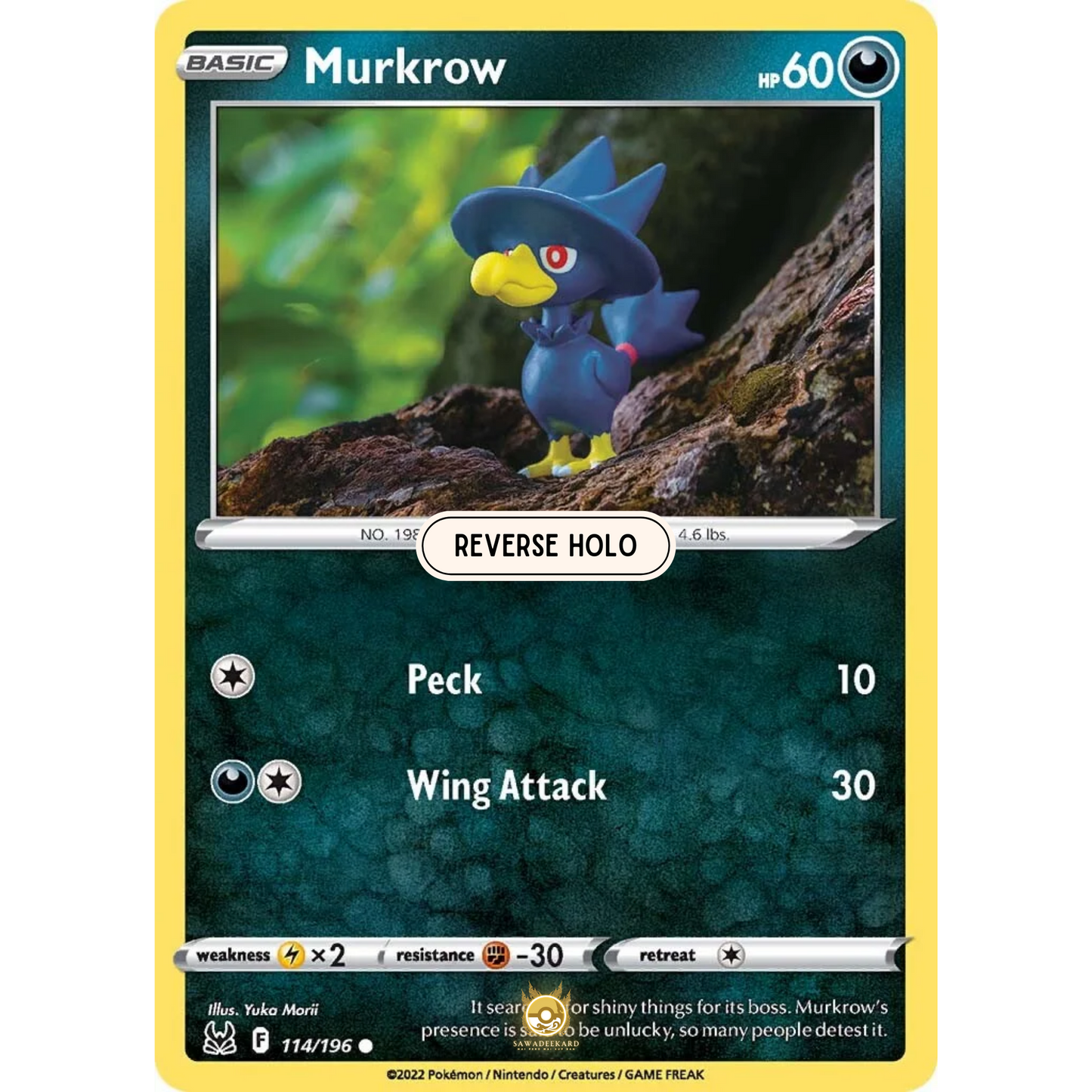 [ENG] SWSH 11 Lost Origin: 114/196 Murkrow C (Reverse Holo)