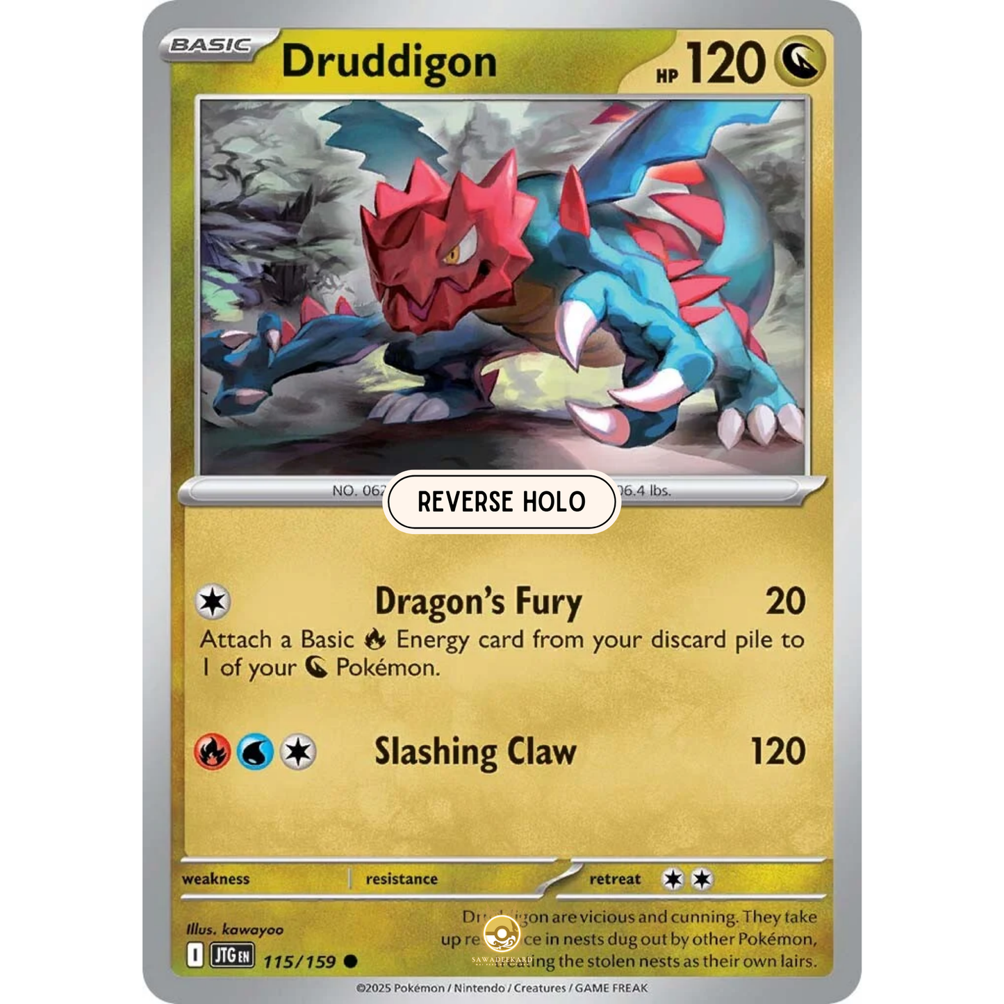 [ENG] Pokemon SV09 Journey Together: 115/159 Druddigon [Dragon] [C - Common] (Reverse Holo)