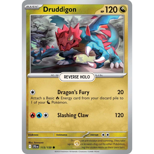 [ENG] Pokemon SV09 Journey Together: 115/159 Druddigon [Dragon] [C - Common] (Reverse Holo)