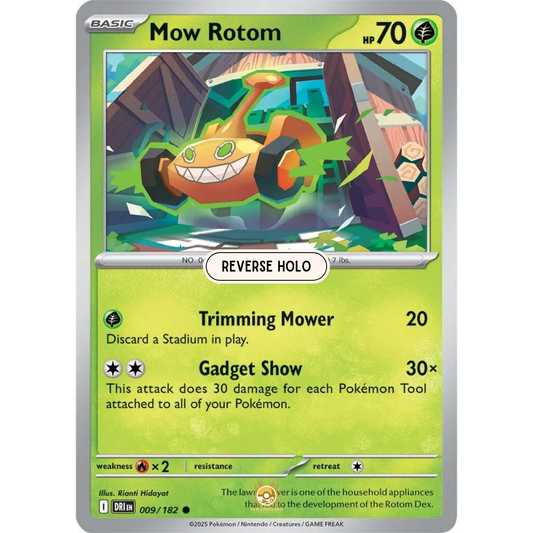 [ENG] Pokemon SV10 Destined Rivals: 009/182 Mow Rotom [Grass] [C - Common] (Reverse Holo)
