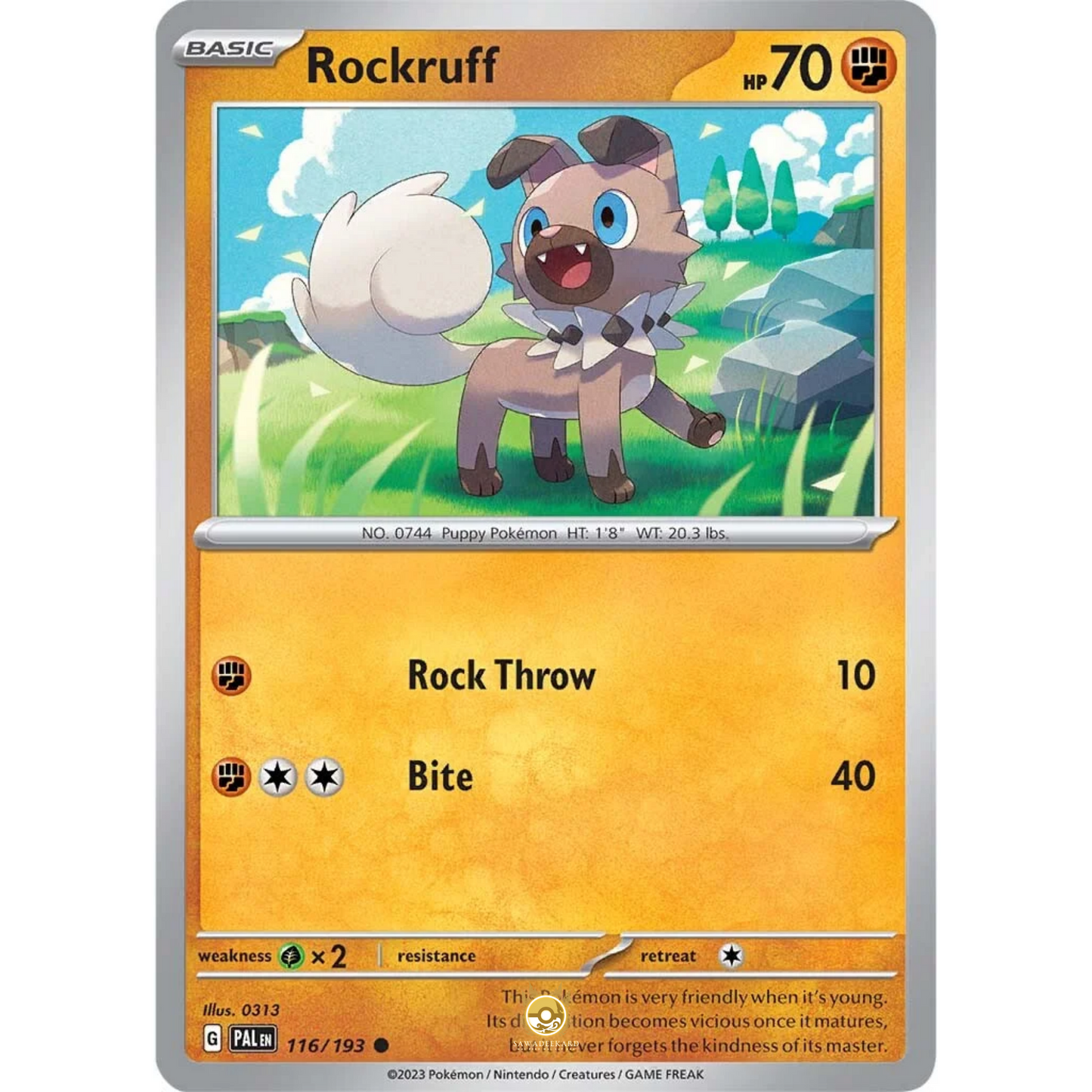 [ENG] SV02 Paldea Evolved: 116/193 Rockruff C (Non-Foil)