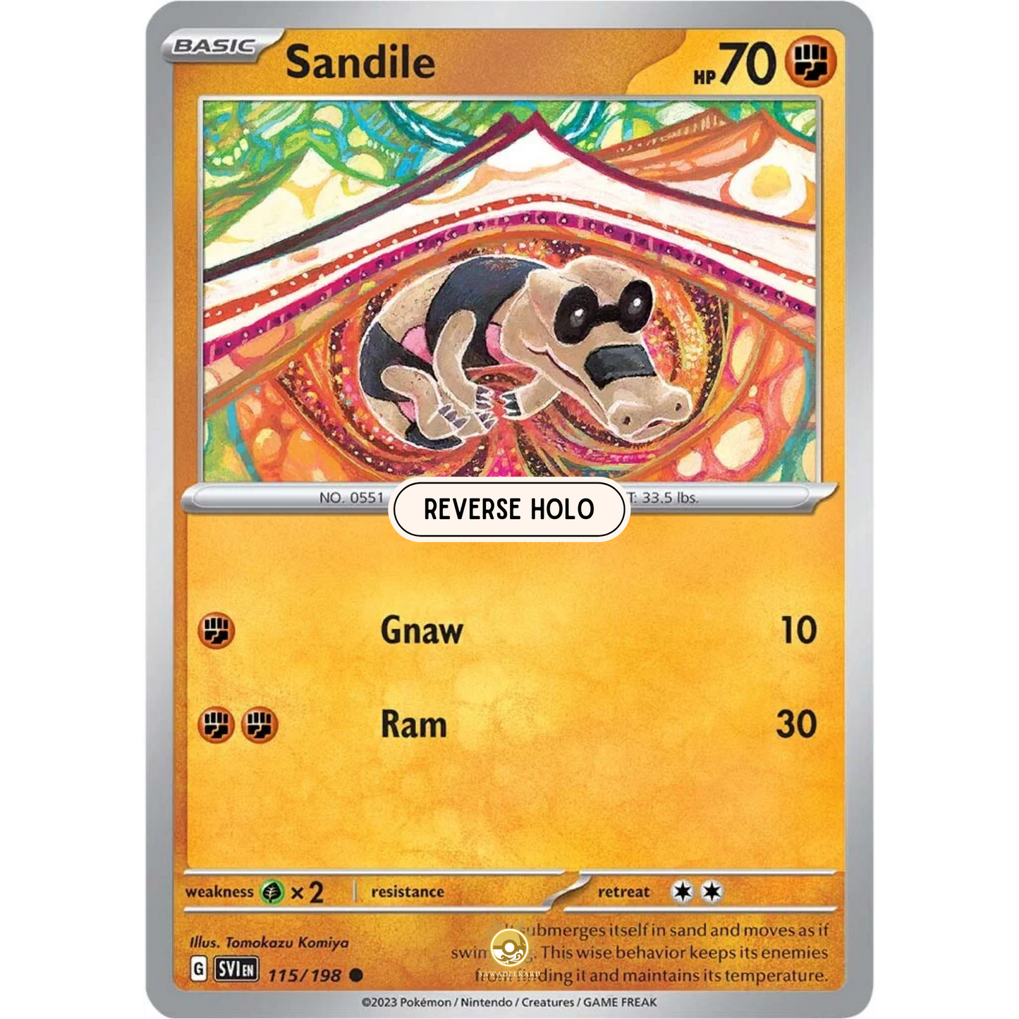 [ENG] SV01 Scarlet Violet Base Set: 115/198 Sandile C (Reverse Holo)