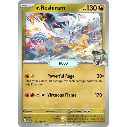 [ENG] Pokemon SV09 Journey Together: 116/159 N's Reshiram [Dragon] [R - Rare] (Foil)