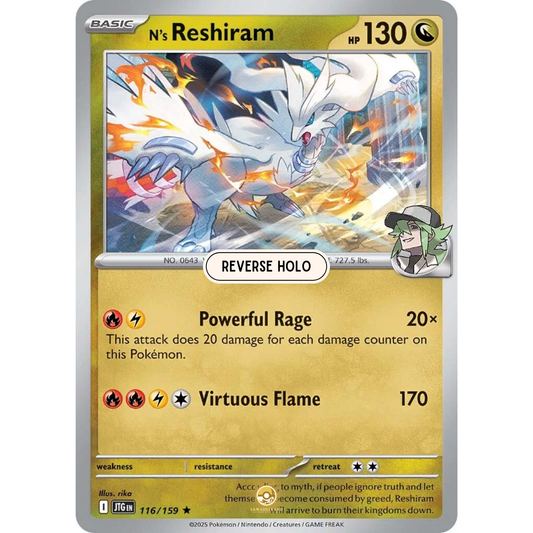 [ENG] Pokemon SV09 Journey Together: 116/159 N's Reshiram [Dragon] [R - Rare] (Reverse Holo)