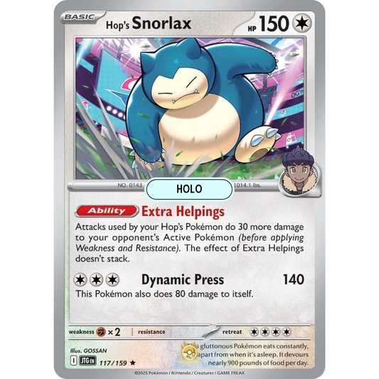 [ENG] Pokemon SV09 Journey Together: 117/159 Hop's Snorlax [Colorless] [R - Rare] (Foil)