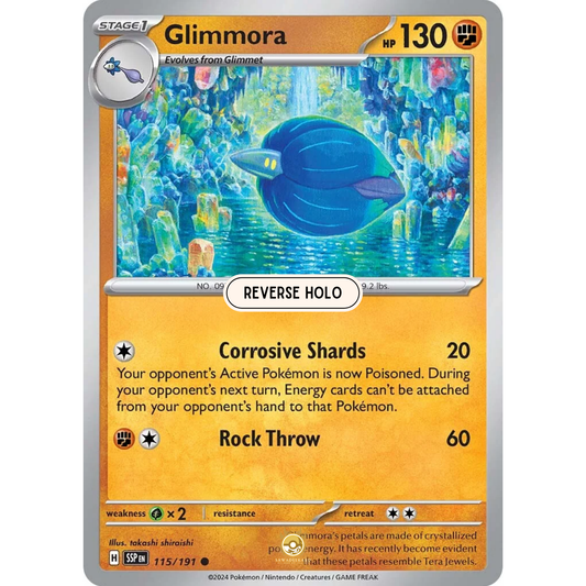 [ENG] Pokemon SV08 Surging Sparks: 115/191 Glimmora [Fighting] [C - Common] (Reverse Holo)