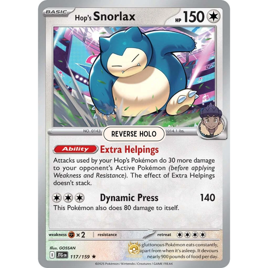 [ENG] Pokemon SV09 Journey Together: 117/159 Hop's Snorlax [Colorless] [R - Rare] (Reverse Holo)