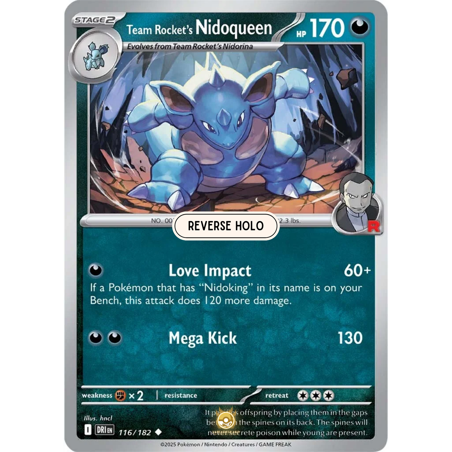 [ENG] Pokemon SV10 Destined Rivals: 116/182 Team Rocket's Nidoqueen [Darkness] [U - Uncommon] (Reverse Holo)