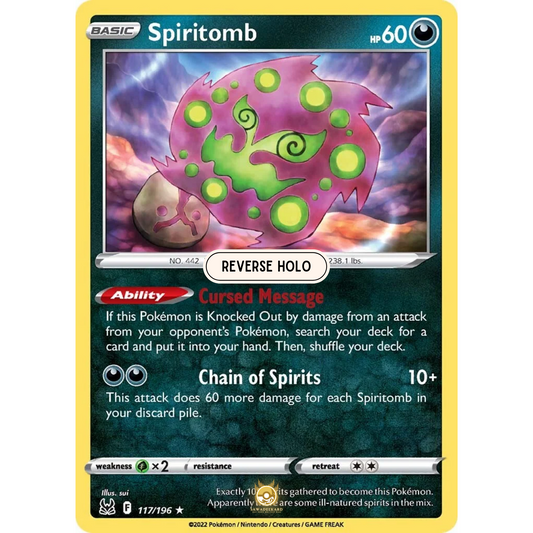 [ENG] SWSH 11 Lost Origin: 117/196 Spiritomb R (Reverse Holo)