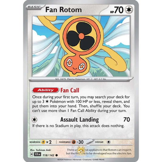 [ENG] Pokemon SV07 Stellar Crown: 118/142 Fan Rotom [Colorless] [C - Common] (Non-foil)
