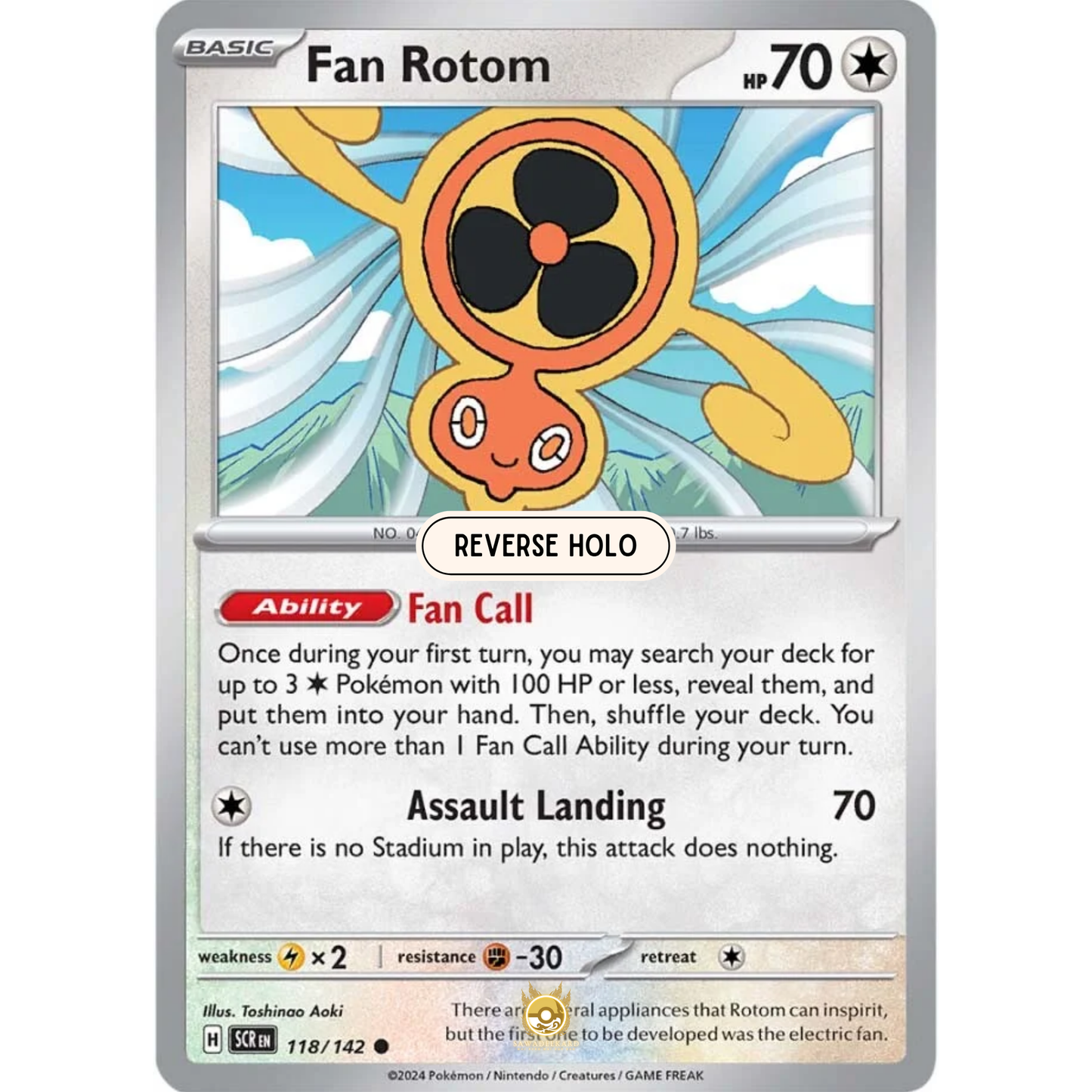 [ENG] Pokemon SV07 Stellar Crown: 118/142 Fan Rotom [Colorless] [C - Common] (Reverse Holo)
