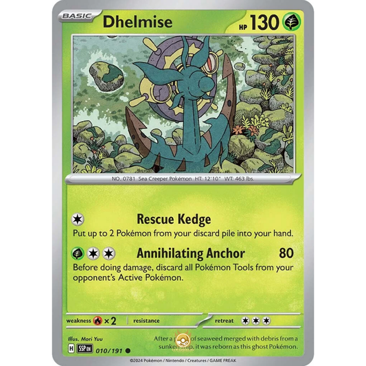 [ENG] Pokemon SV08 Surging Sparks: 010/191 Dhelmise [Grass] [C - Common] (Non-foil)