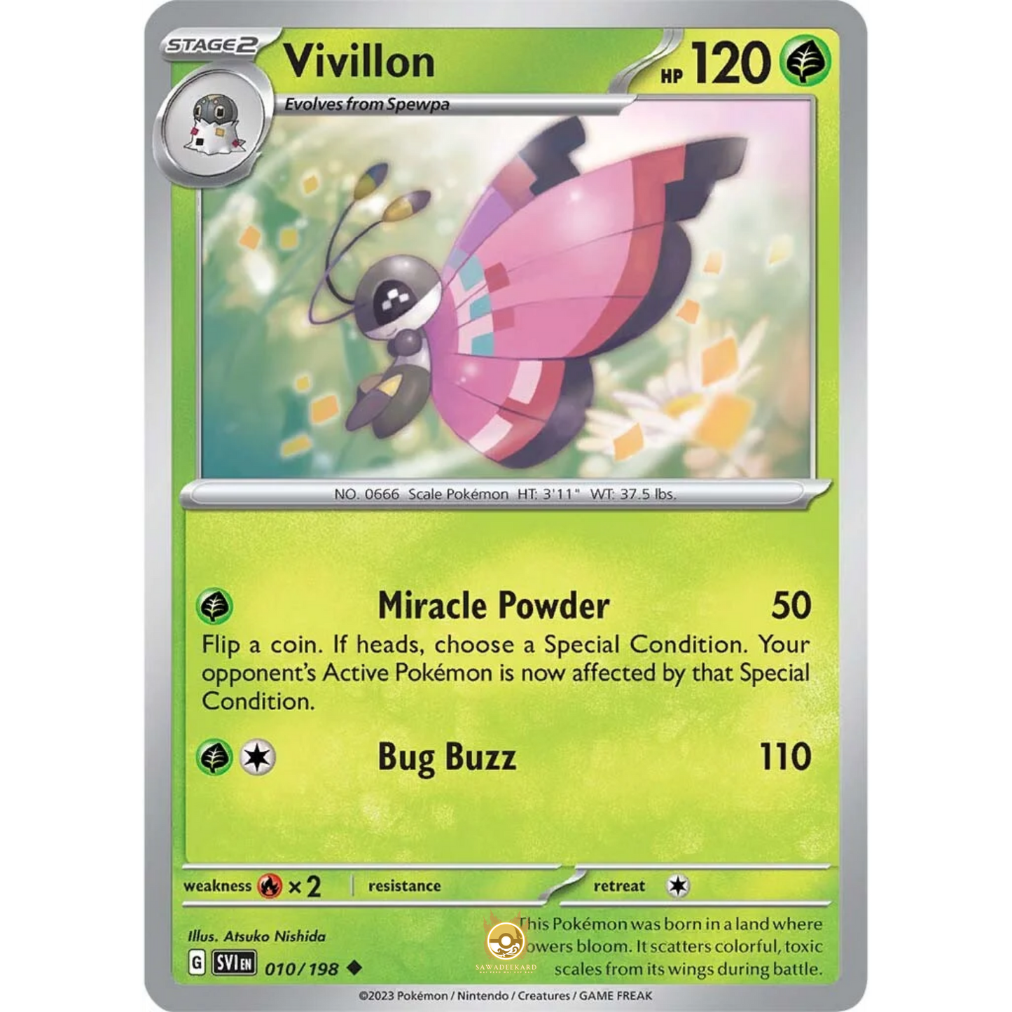 [ENG] SV01 Scarlet Violet Base Set: 010/198 Vivillon U (Non-Foil)