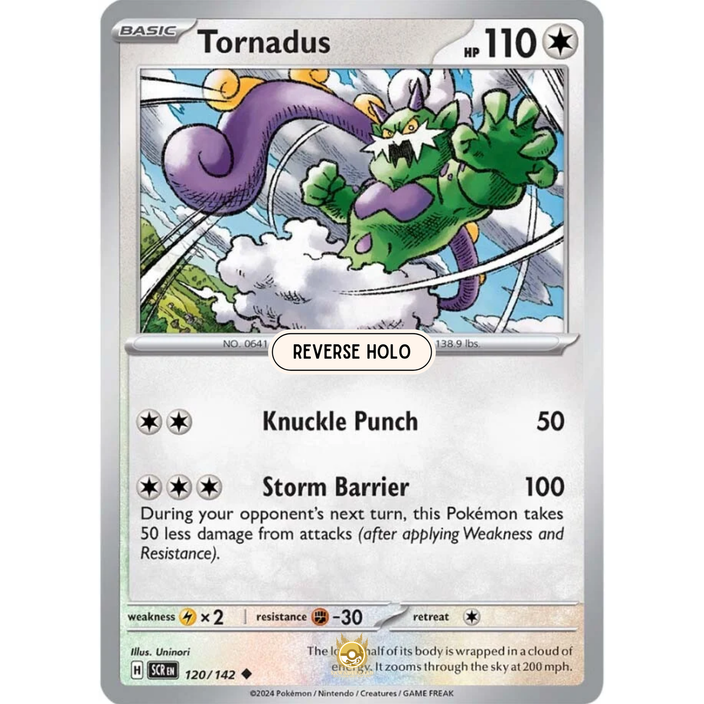 [ENG] Pokemon SV07 Stellar Crown: 120/142 Tornadus [Colorless] [U - Uncommon] (Reverse Holo)