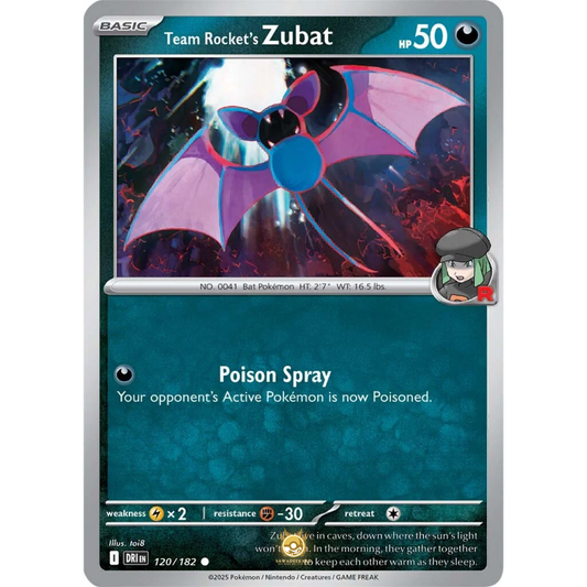 [ENG] Pokemon SV10 Destined Rivals: 120/182 Team Rocket's Zubat [Darkness] [C - Common] (Non-foil)