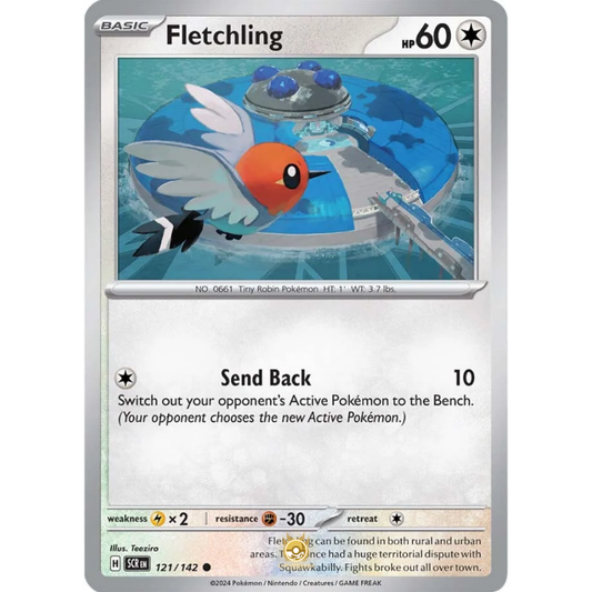 [ENG] Pokemon SV07 Stellar Crown: 121/142 Fletchling [Colorless] [C - Common] (Non-foil)