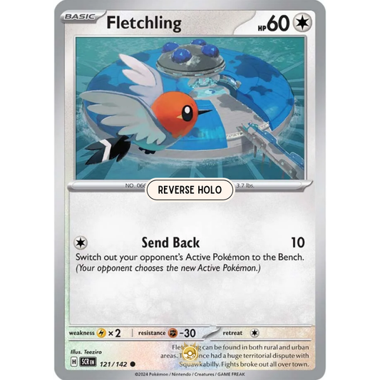 [ENG] Pokemon SV07 Stellar Crown: 121/142 Fletchling [Colorless] [C - Common] (Reverse Holo)