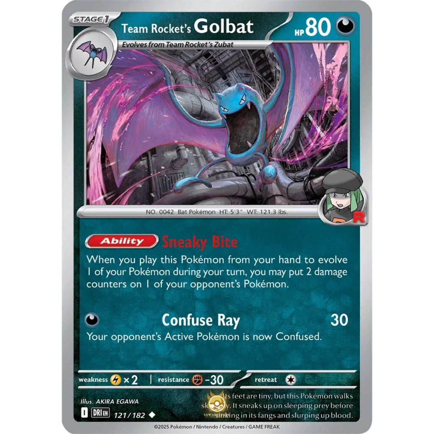 [ENG] Pokemon SV10 Destined Rivals: 121/182 Team Rocket's Golbat [Darkness] [U - Uncommon] (Non-foil)