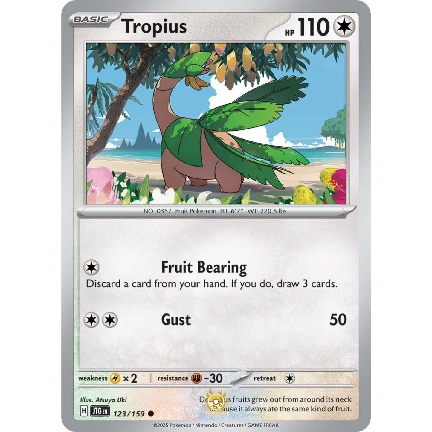 [ENG] Pokemon SV09 Journey Together: 123/159 Tropius [Colorless] [C - Common] (Non-foil)