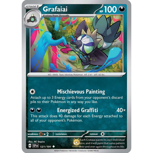 [ENG] Pokemon SV08 Surging Sparks: 121/191 Grafaiai [Darkness] [U - Uncommon] (Non-foil)