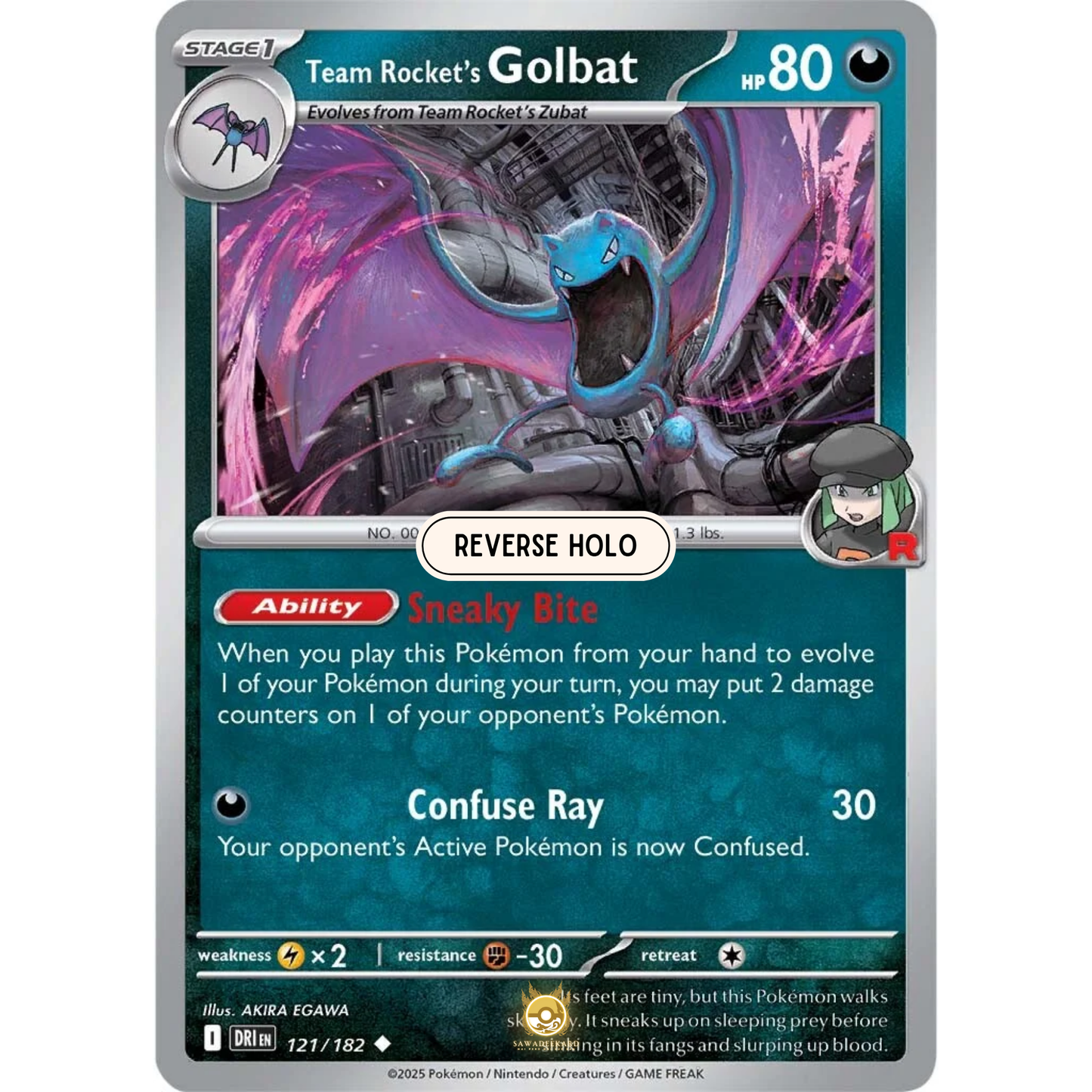 [ENG] Pokemon SV10 Destined Rivals: 121/182 Team Rocket's Golbat [Darkness] [U - Uncommon] (Reverse Holo)