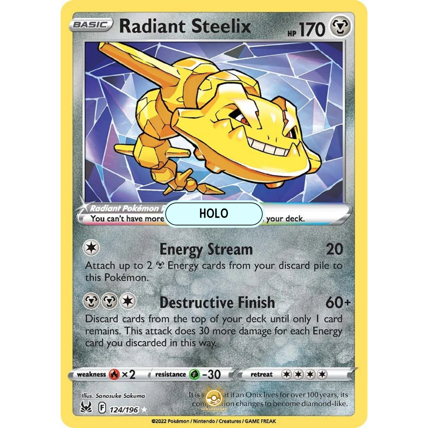 [ENG] SWSH 11 Lost Origin: 124/196 Radiant Steelix R (Foil)