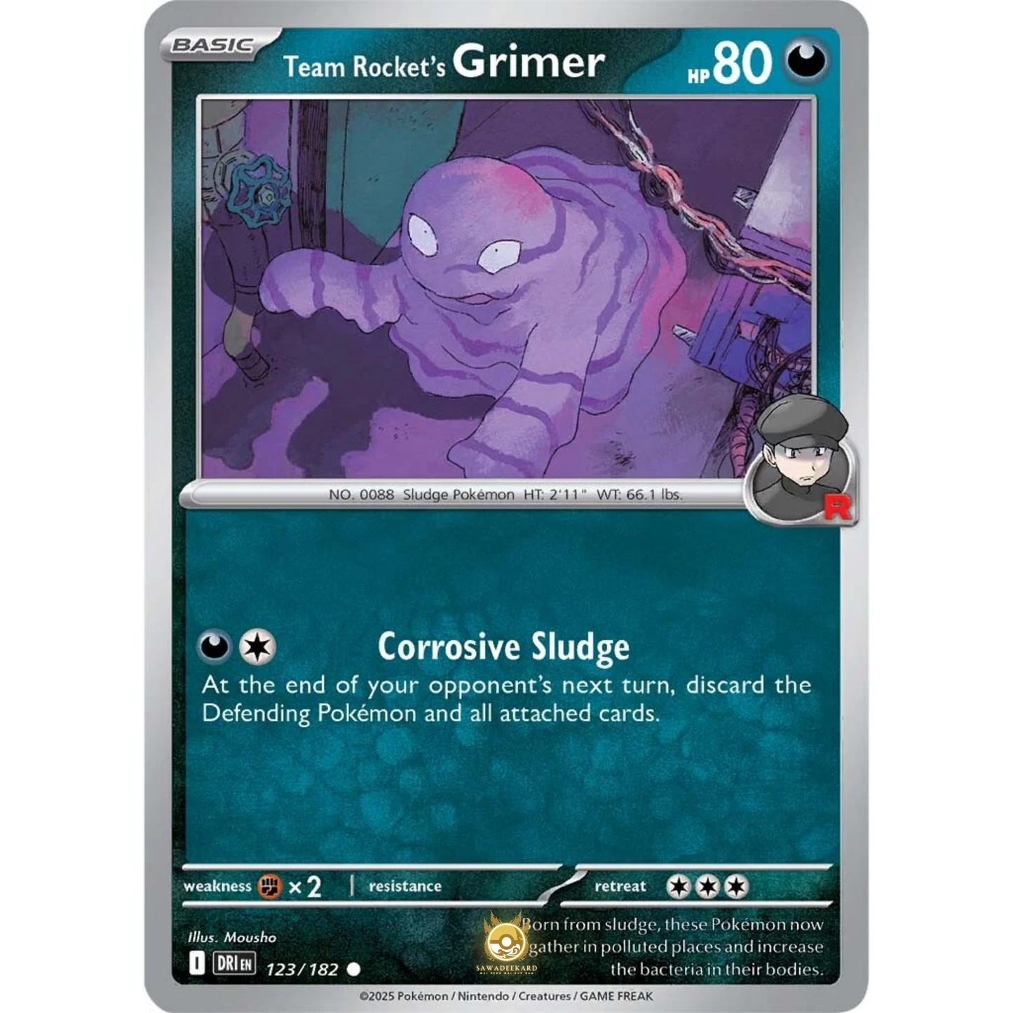 [ENG] Pokemon SV10 Destined Rivals: 123/182 Team Rocket's Grimer [Darkness] [C - Common] (Non-foil)