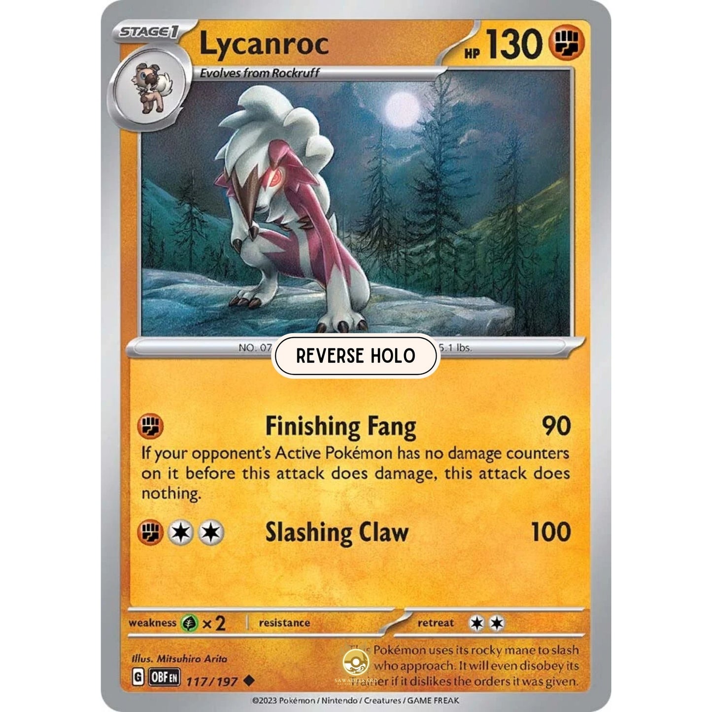 [ENG]	SV03	Obsidian Flames:	117/197	Lycanroc	U	(Reverse Holo)