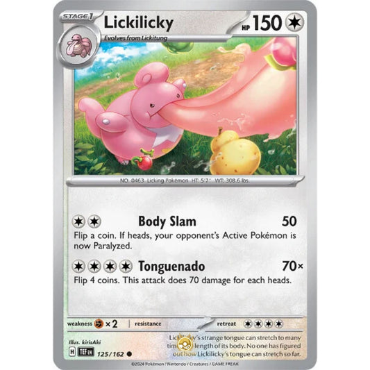 [ENG]	SV05	Temporal Forces:	125/162	Lickilicky	[Colorless]	[C - Common]	(Non-Foil)