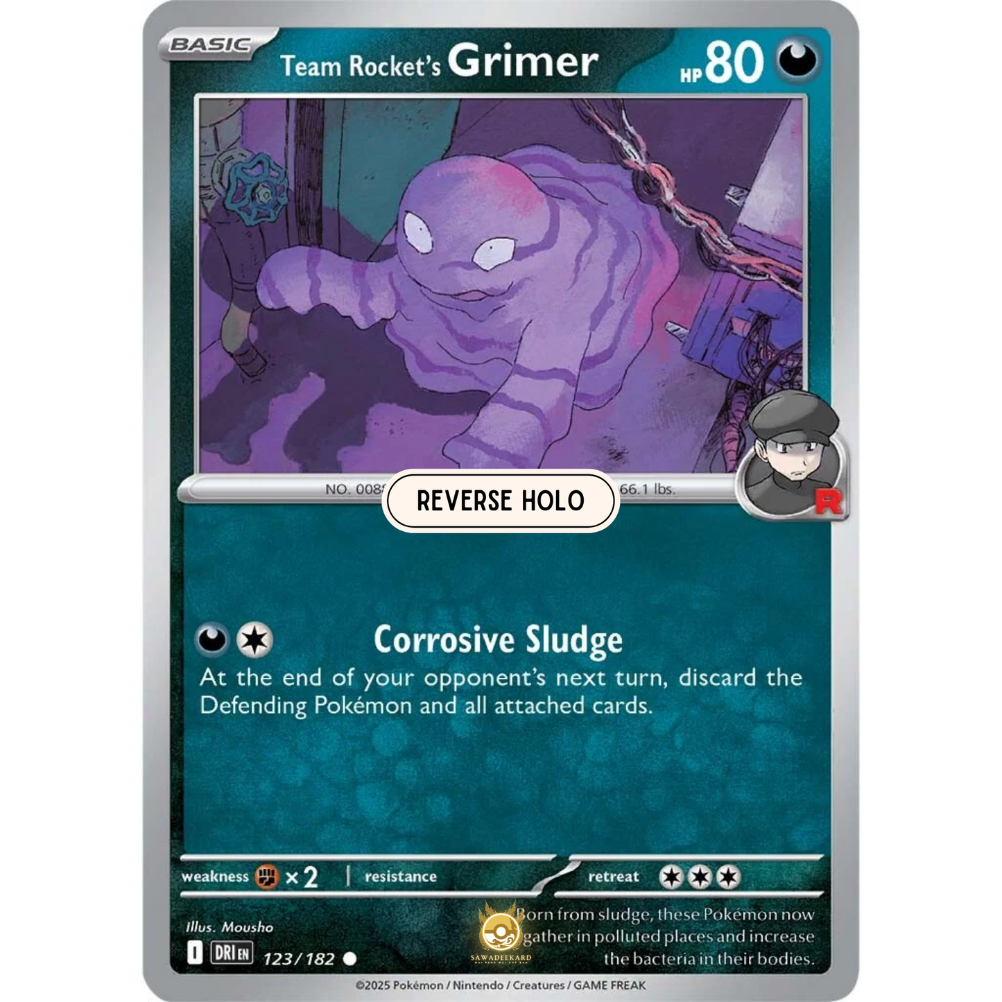 [ENG] Pokemon SV10 Destined Rivals: 123/182 Team Rocket's Grimer [Darkness] [C - Common] (Reverse Holo)