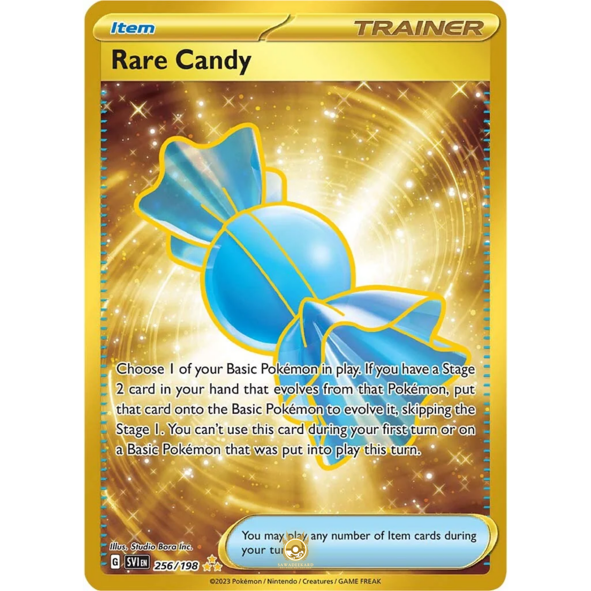 rare candy pokemon scarlet and violet card You cant use this card during your first turn or on a Basic Pokemon that was put into play this turn RARE CANDY (Scarlet &