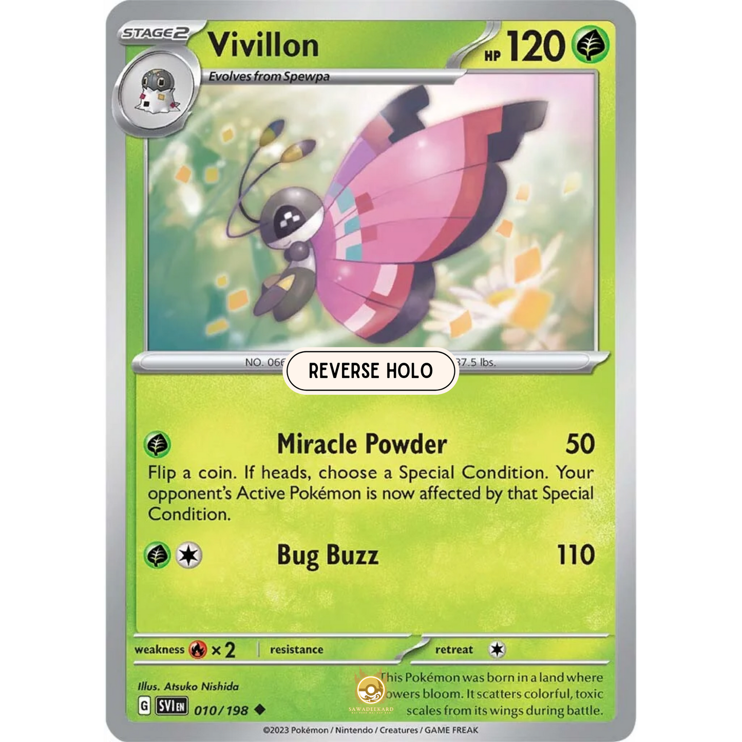 [ENG] SV01 Scarlet Violet Base Set: 010/198 Vivillon U (Reverse Holo)