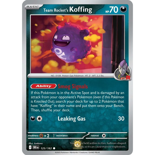 [ENG] Pokemon SV10 Destined Rivals: 125/182 Team Rocket's Koffing [Darkness] [C - Common] (Non-foil)