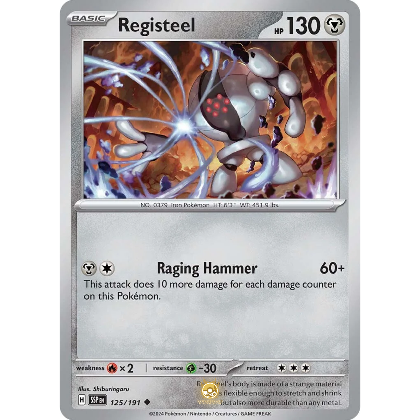 [ENG] Pokemon SV08 Surging Sparks: 125/191 Registeel [Metal] [U - Uncommon] (Non-foil)