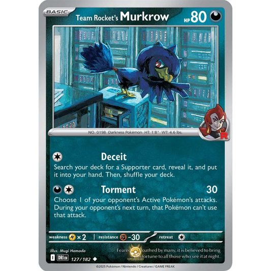[ENG] Pokemon SV10 Destined Rivals: 127/182 Team Rocket's Murkrow [Darkness] [U - Uncommon] (Non-foil)