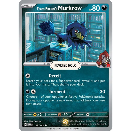 [ENG] Pokemon SV10 Destined Rivals: 127/182 Team Rocket's Murkrow [Darkness] [U - Uncommon] (Reverse Holo)